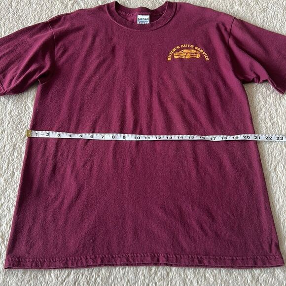 Butch's Auto Service short sleeve shirt maroon size large - Picture 10 of 16